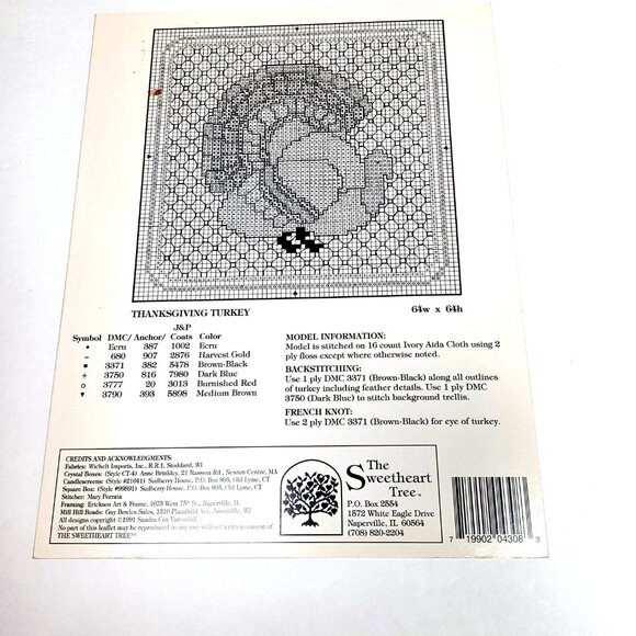 For All Seasons Cross Stitch Sandra Cox Vanosdall 5 Charts 4 Pages Vtg 1991 - Picture 3 of 3